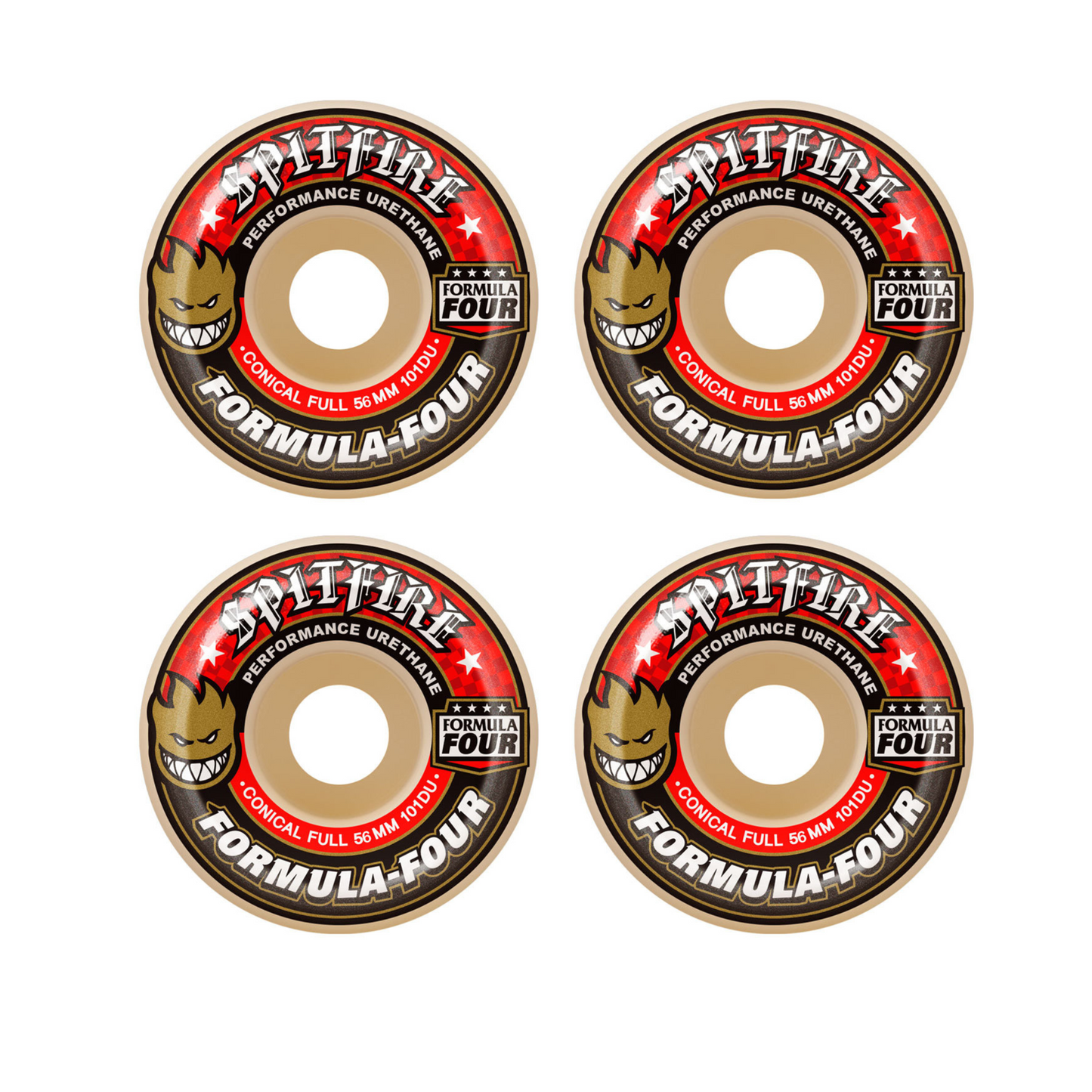 Llantas Spitfire F4 101DU Conical Full Rojo 56mm