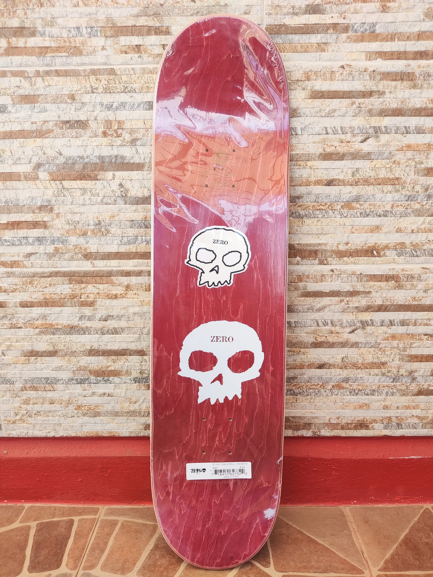 Tabla Zero Skateboards Single Skull Red White 8.25”