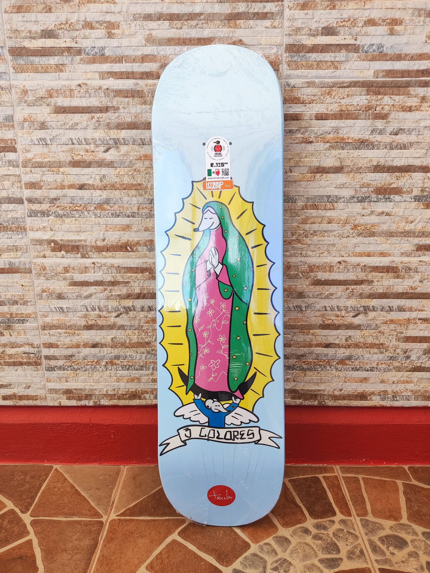 Tabla de Skate Tricolor La Virgen x El Rotulista 8.125