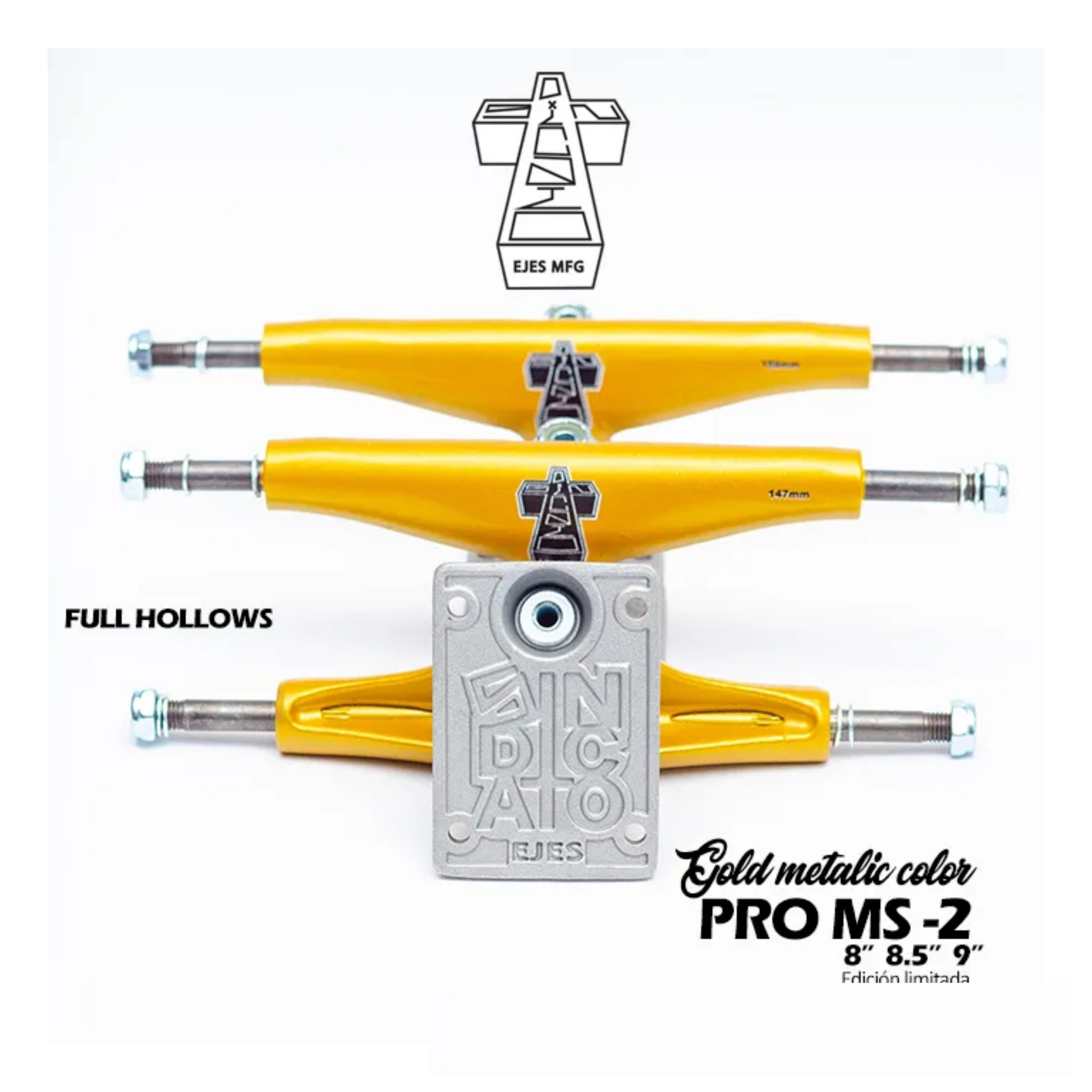 Trucks-Sindicato-MS2-/FULL-HOLLOWS-Gold-147mm